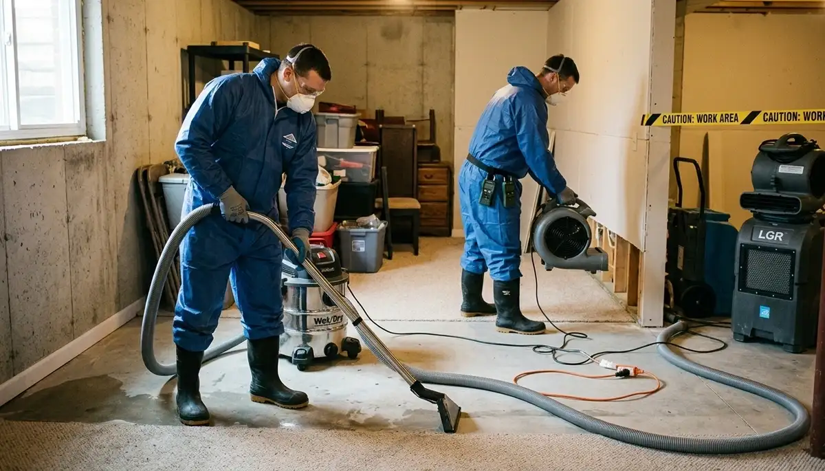 Basement flood cleanup in Lansing, MI for water damage restoration and rapid home recovery