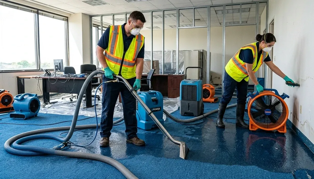 Commercial water damage restoration in Lansing, MI for flooded business property drying and cleanup