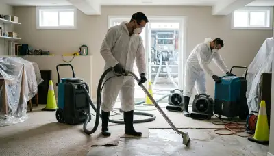 Flood damage cleanup team restoring Lansing, MI home after water intrusion