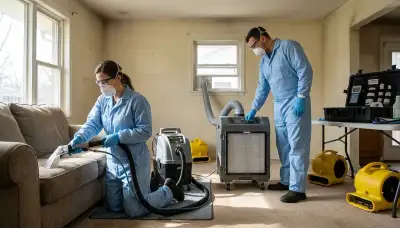 Lansing, MI water damage team removing musty odors from a home after flooding