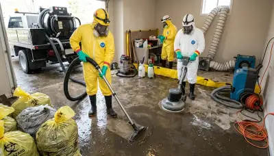 Sewage cleanup team restoring a Lansing, MI home after wastewater damage with professional extraction equipment