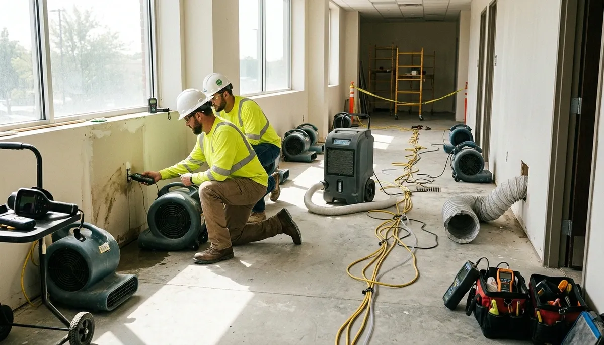 Structural drying equipment for water damage cleanup in Lansing, MI home