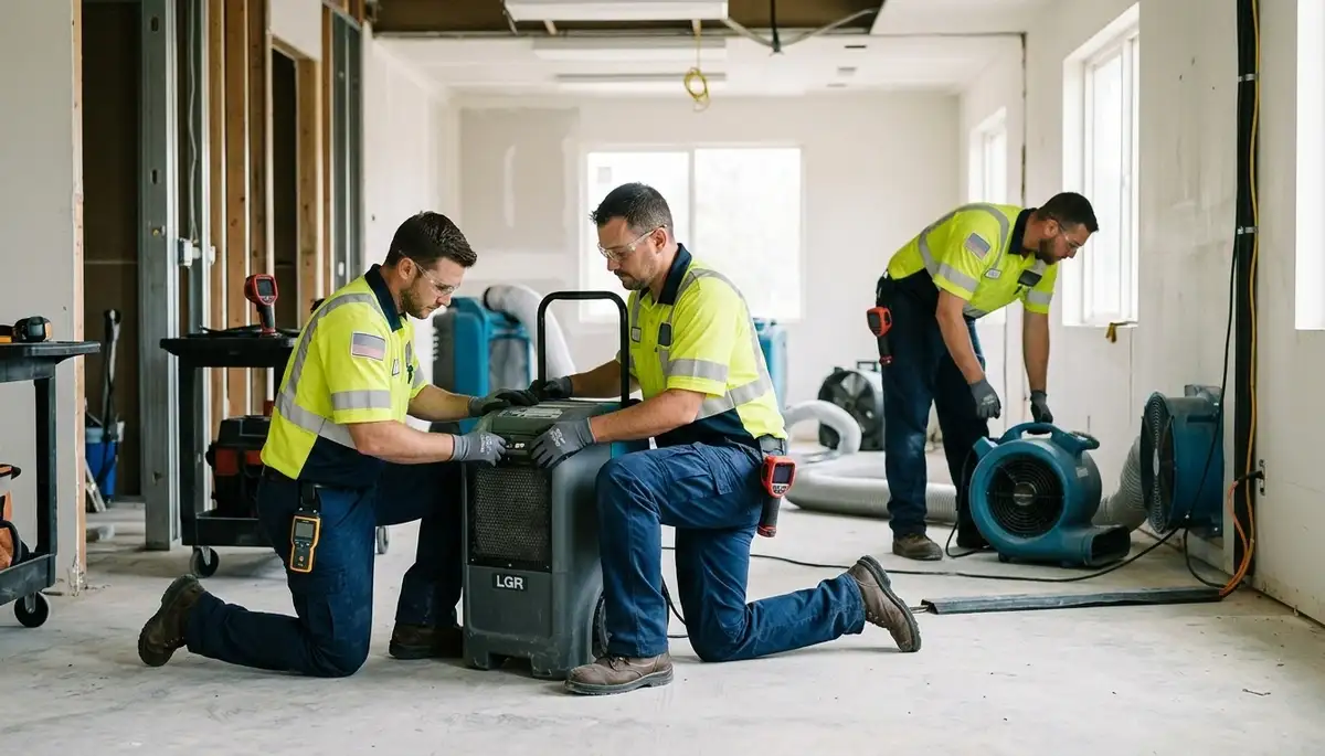 Structural drying equipment for water damage restoration in Lansing, MI home