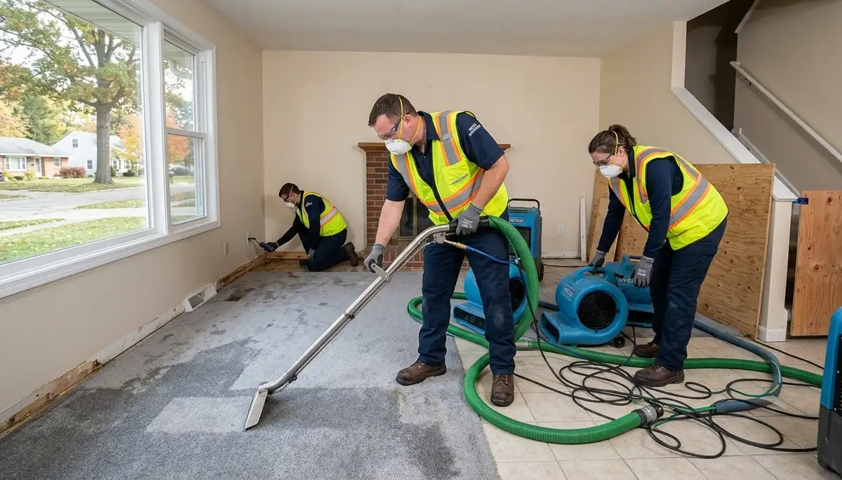 Water damage restoration team serving Lansing, MI for emergency cleanup and repairs