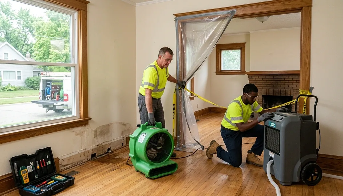 Water damage restoration team serving Lansing, MI for emergency cleanup and repair
