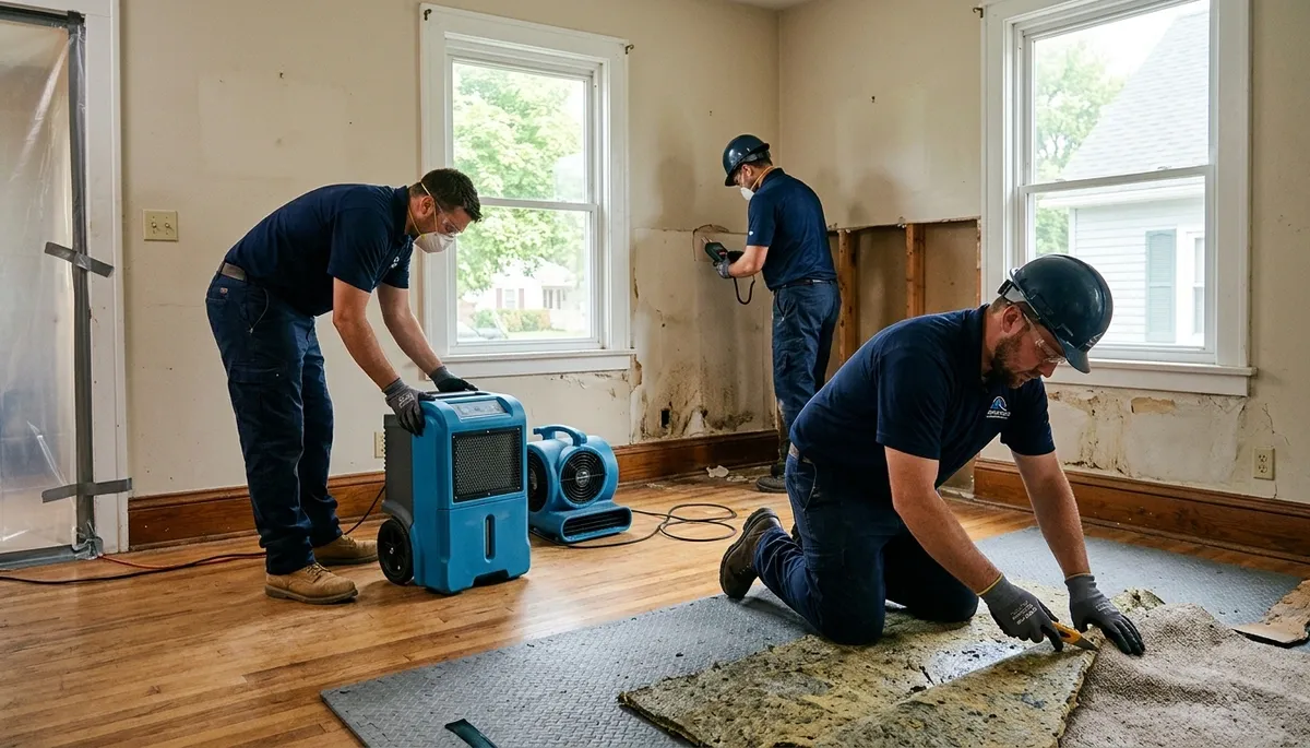 Water damage restoration team serving Lansing, MI for emergency cleanup and drying services