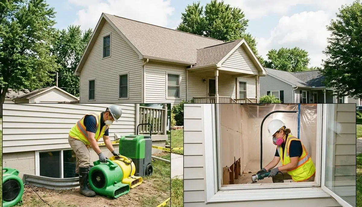Water damage restoration team in Lansing, MI, providing professional cleanup and drying services