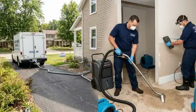 Water damage restoration team in Lansing, MI providing emergency cleanup and drying services
