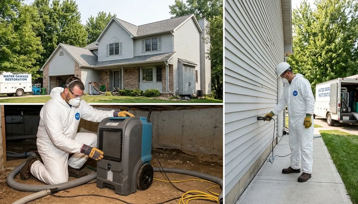 Water damage restoration team serving Lansing, MI for emergency cleanup and repairs