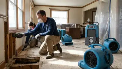 Water damage restoration team in Lansing, MI handling emergency cleanup and drying services
