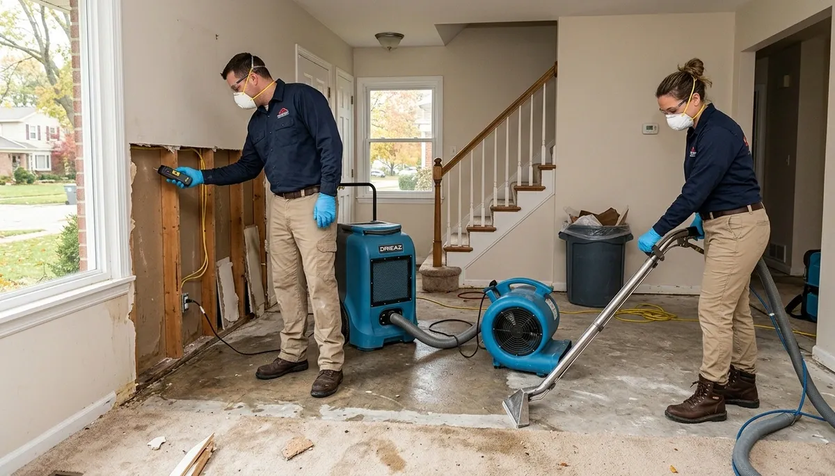 Water damage restoration team serving Lansing, MI for emergency cleanup and repairs