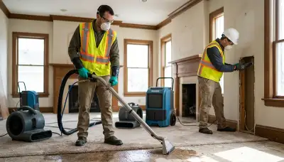 Water damage restoration team in Lansing, MI providing emergency cleanup and drying services